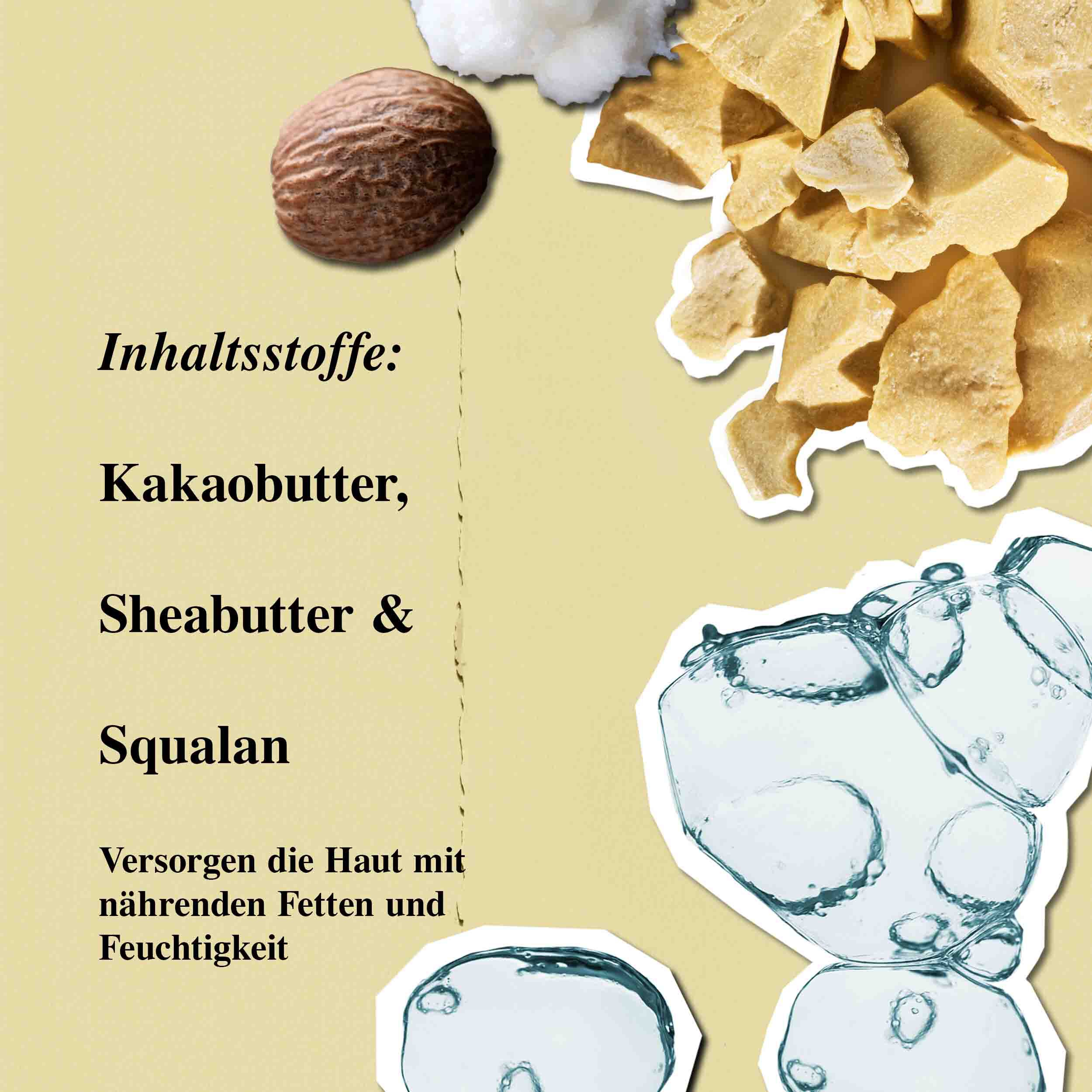 Inhaltsstoffe der Kiehl's Creme de Corps Bodylotion – Kakaobutter, Sheabutter und Squalan