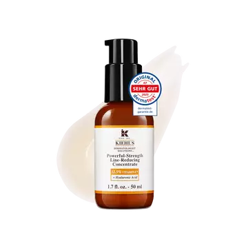 Eine 75-ml-Flasche Kiehl's Powerful-Strength Line-Reducing Concentrate vor weißem Hintergrund.