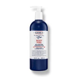 Eine Flasche Kiehl's Body Fuel All-In-One Energizing Wash vor weißem Hintergrund.