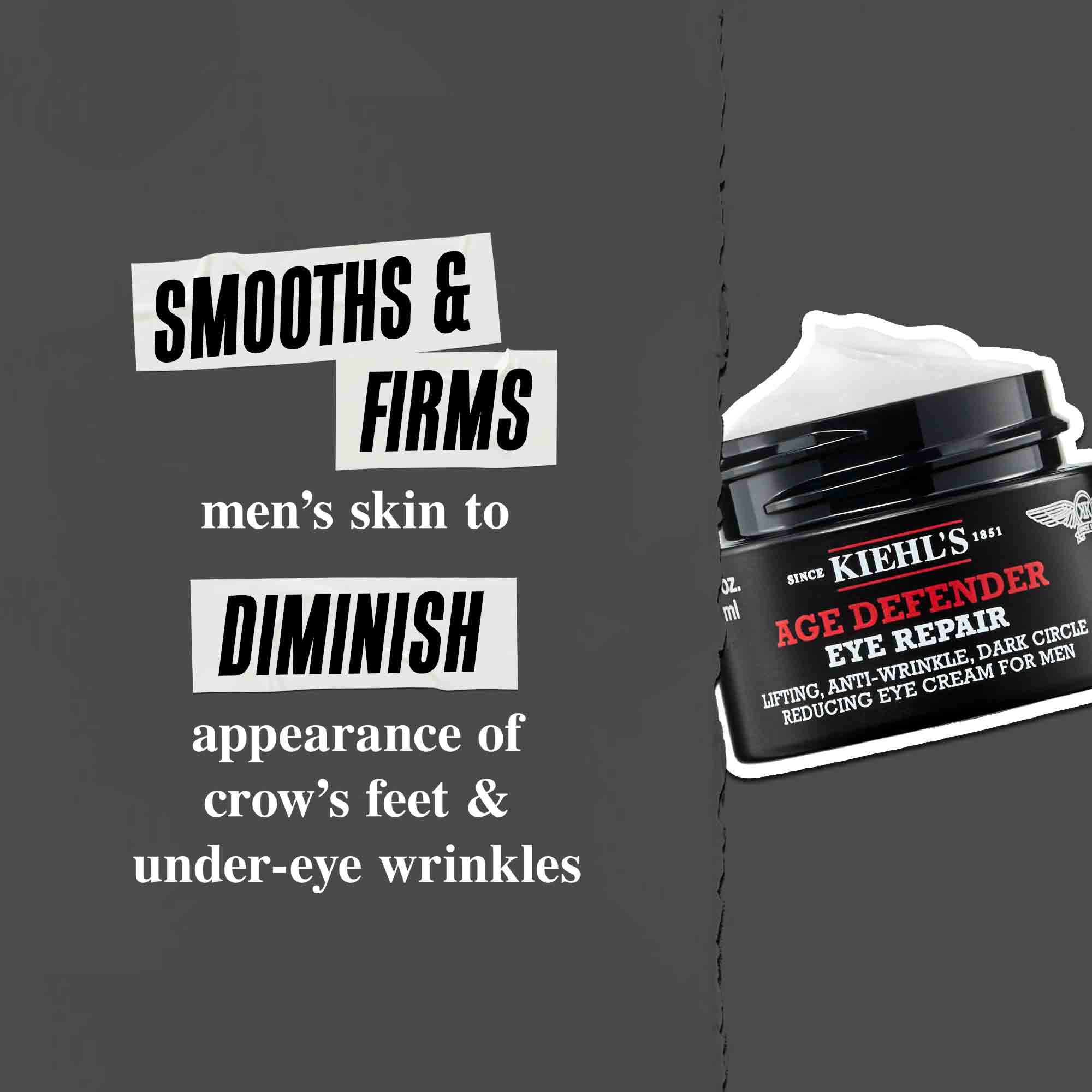 Age Defender Eye Repair: Glattet und festigt die Mannerhaut, um das Erscheinungsbild von Krahenfußen und Falten unter den Augen zu mildern.