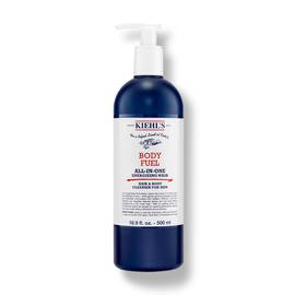 Eine Flasche Kiehl's Body Fuel All-In-One Energizing Wash vor weißem Hintergrund.