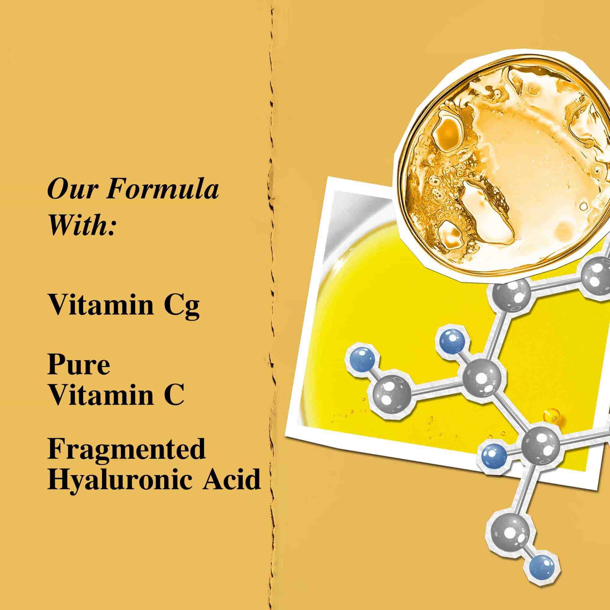 Grafik der Hauptinhaltsstoffe: Vitamin Cg, fragmentierte Hyaluronsaure.
