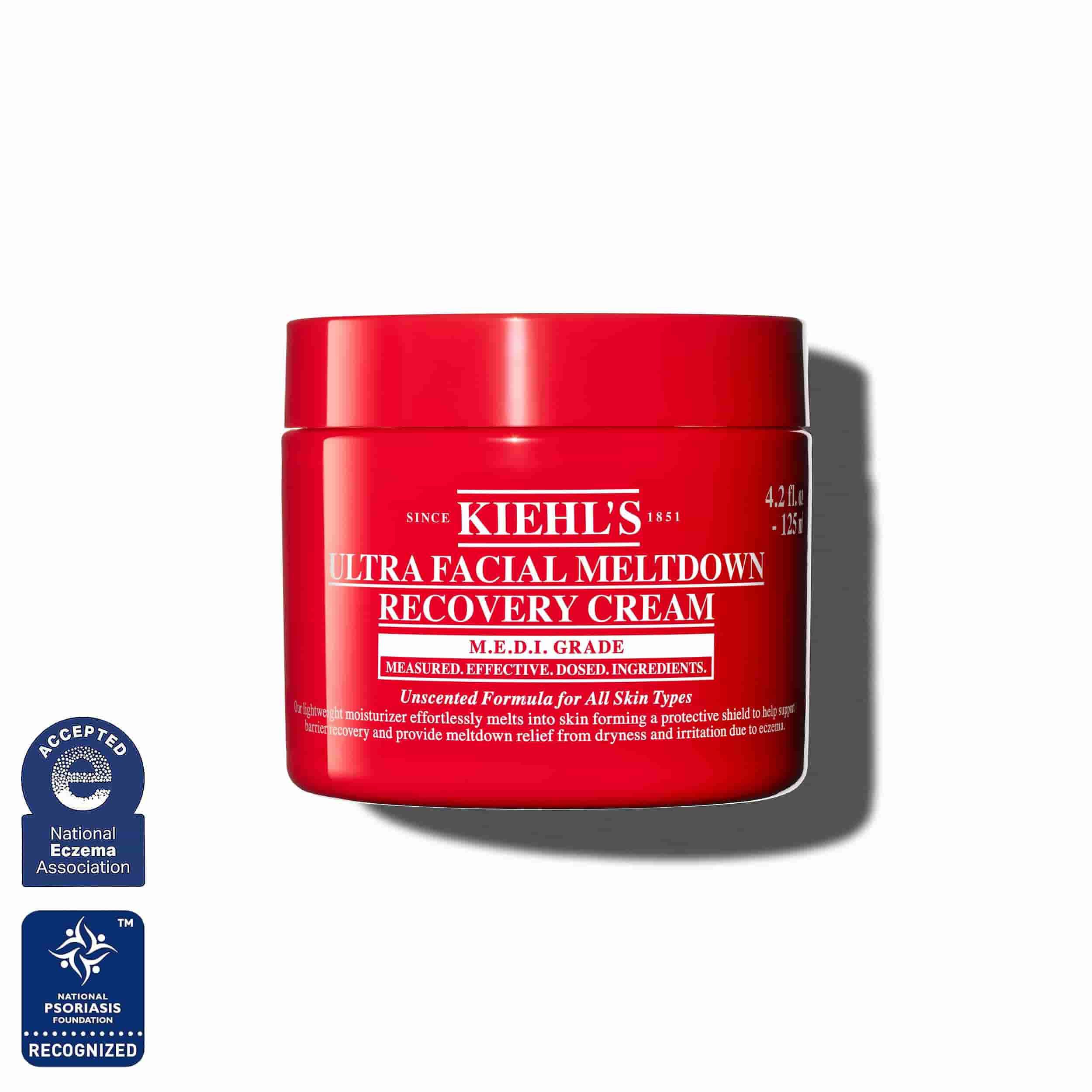 Roter Tiegel der Kiehl’s Ultra Facial Meltdown Recovery Cream Whip, 125 ml Große.