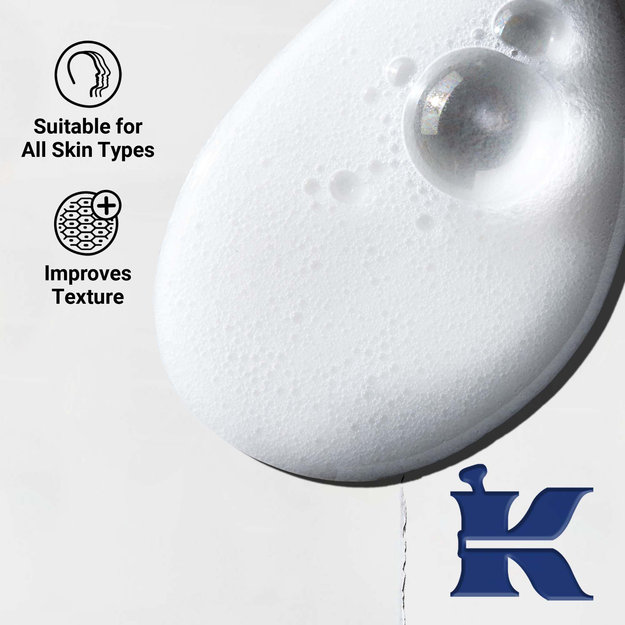 Nahaufnahme der Textur des Body Fuel; cremige, feuchtigkeitsspendende Formel fur Haut, Haar und Kopfhaut.