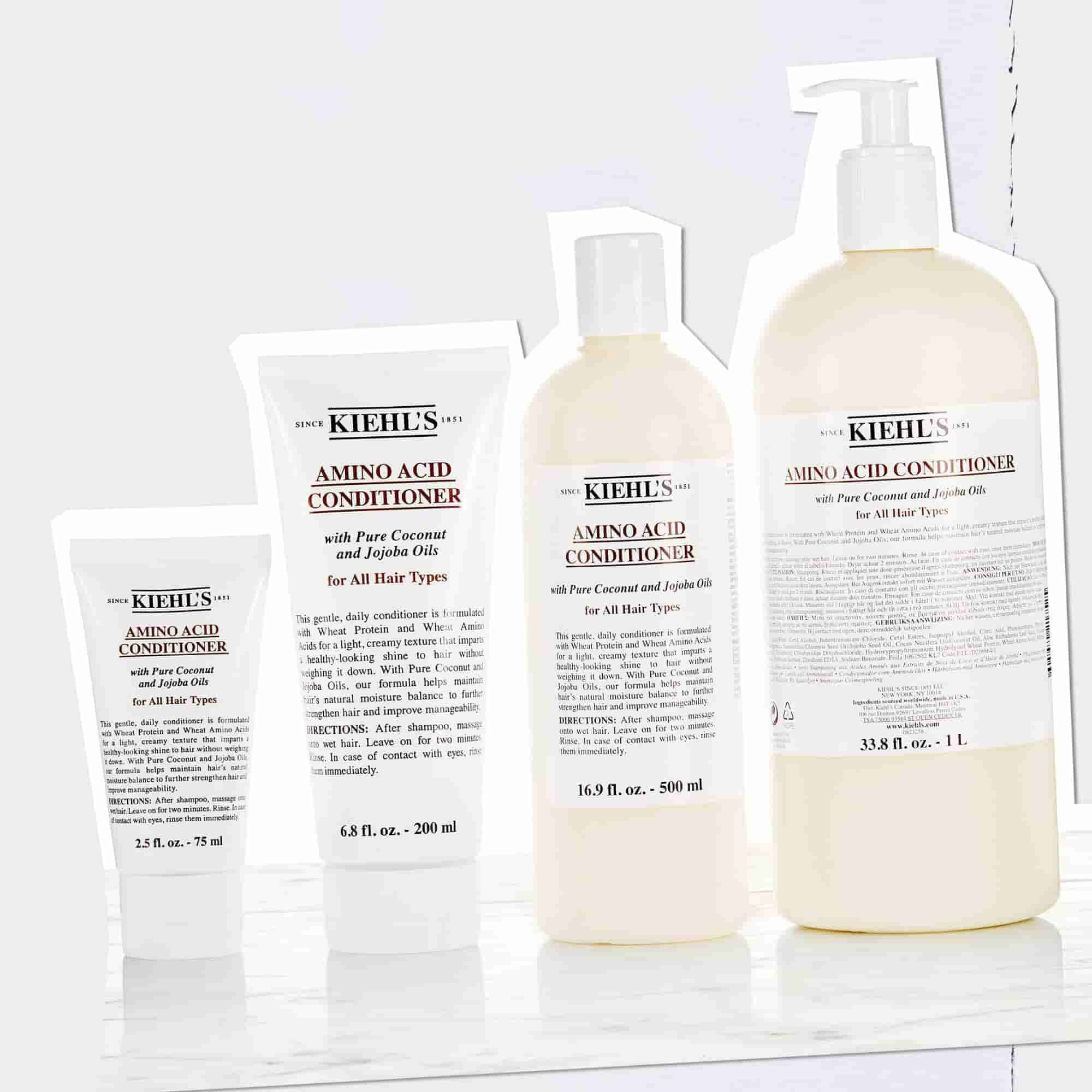Kiehl's Aminosaure-Conditioner-Flaschen in Großen von 2,5 fl. oz. – 75 ml bis 33,8 fl. oz. – 1 L