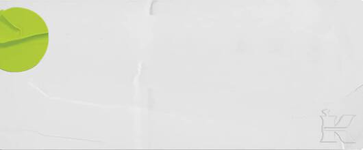 Eine minimalistische Grafik mit einem grunen, runden Element auf der linken Seite und einem hellen, einfarbigen Hintergrund.