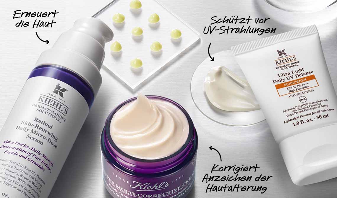 Retinol Produktbild mit Hautpflegeprodukten